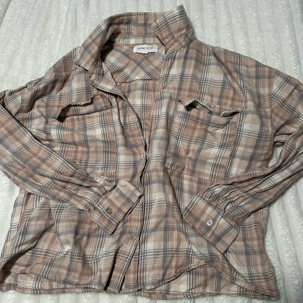 Hippie rose flannel